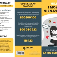 Broszura: Hejt i Mowa Nienawiści - Powiedz Stop! (Nauczyciele Rodzice)