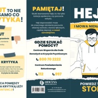 Broszura Hejt i Mowa Nienawiści - Powiedz Stop! (Dorośli)