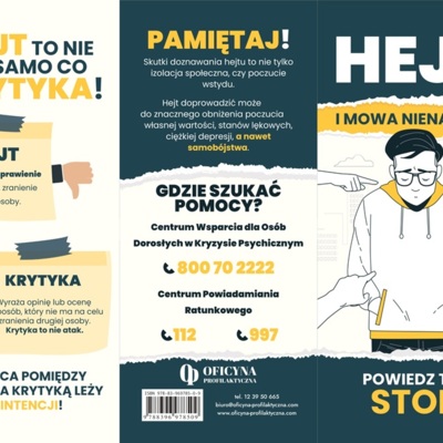 Broszura Hejt i Mowa Nienawiści - Powiedz Stop! (Dorośli)