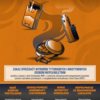 Plakat: E-papierosy i woreczki nikotynowe  (Sprzedawcy)