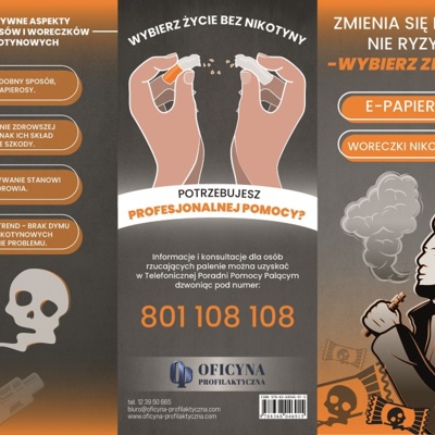 Broszura: E-papierosy i woreczki nikotynowe (Dorośli)