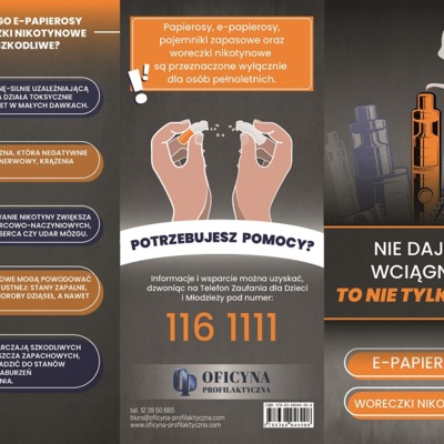 Broszura:  E-papierosy i woreczki nikotynowe (Uczniowie)