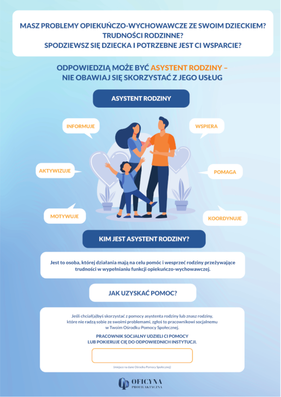 Plakat: Promocja funkcji asystenta rodziny