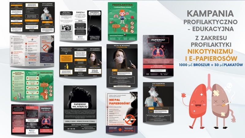 Kampania profilaktyczno-edukacyjna z zakresu profilaktyki nikotynizmu i e-papierosów.