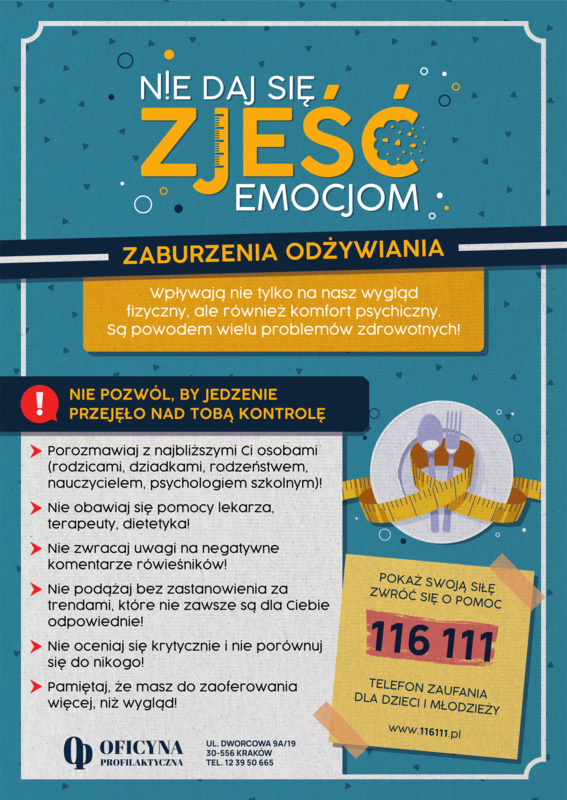 Plakat Zaburzenia Odżywiania (dzieci i młodzież)